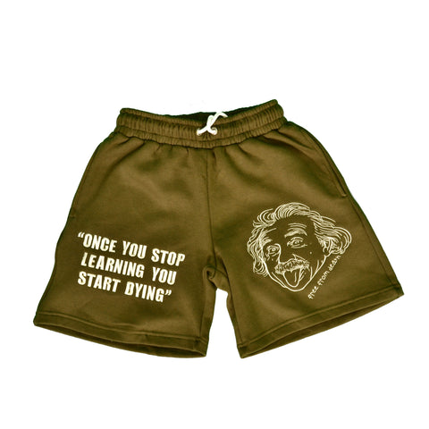 "HIGHER LEARNING" SHORTS OLIVE GREEN